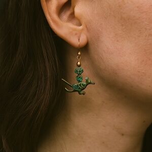 Artisan made Roadrunner Earrings copper and brass pierced New dangle 1”